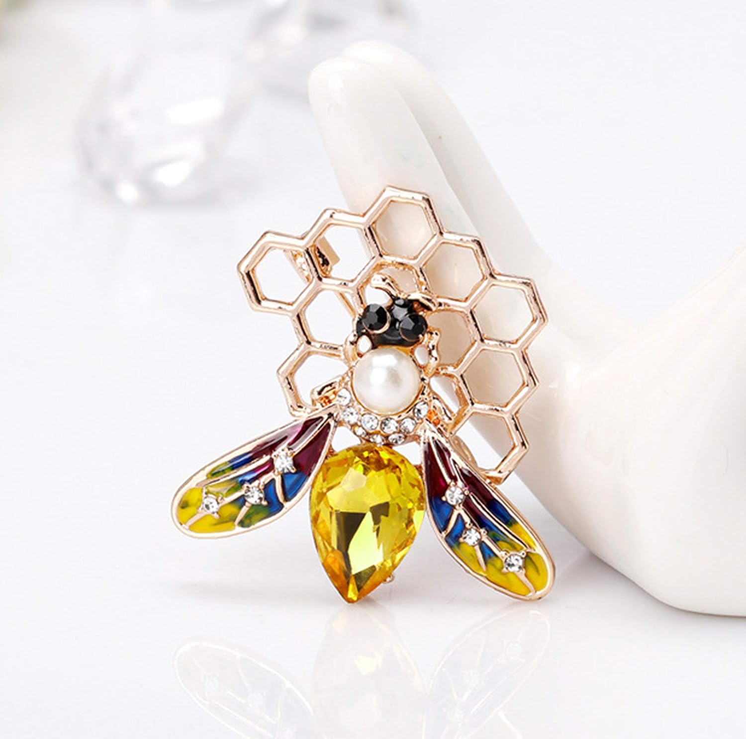 Austrian Crystal Cute Animal Insect Small Honey Bee Brooches Pins Corsages Scarf Clips image 3