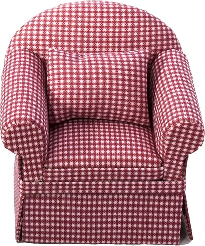 Sofá de casa de muñecas tapizado, silla de muebles de sala de estar en miniatura, tela, accesorios para muñecas de 6 pulgadas, escala 112