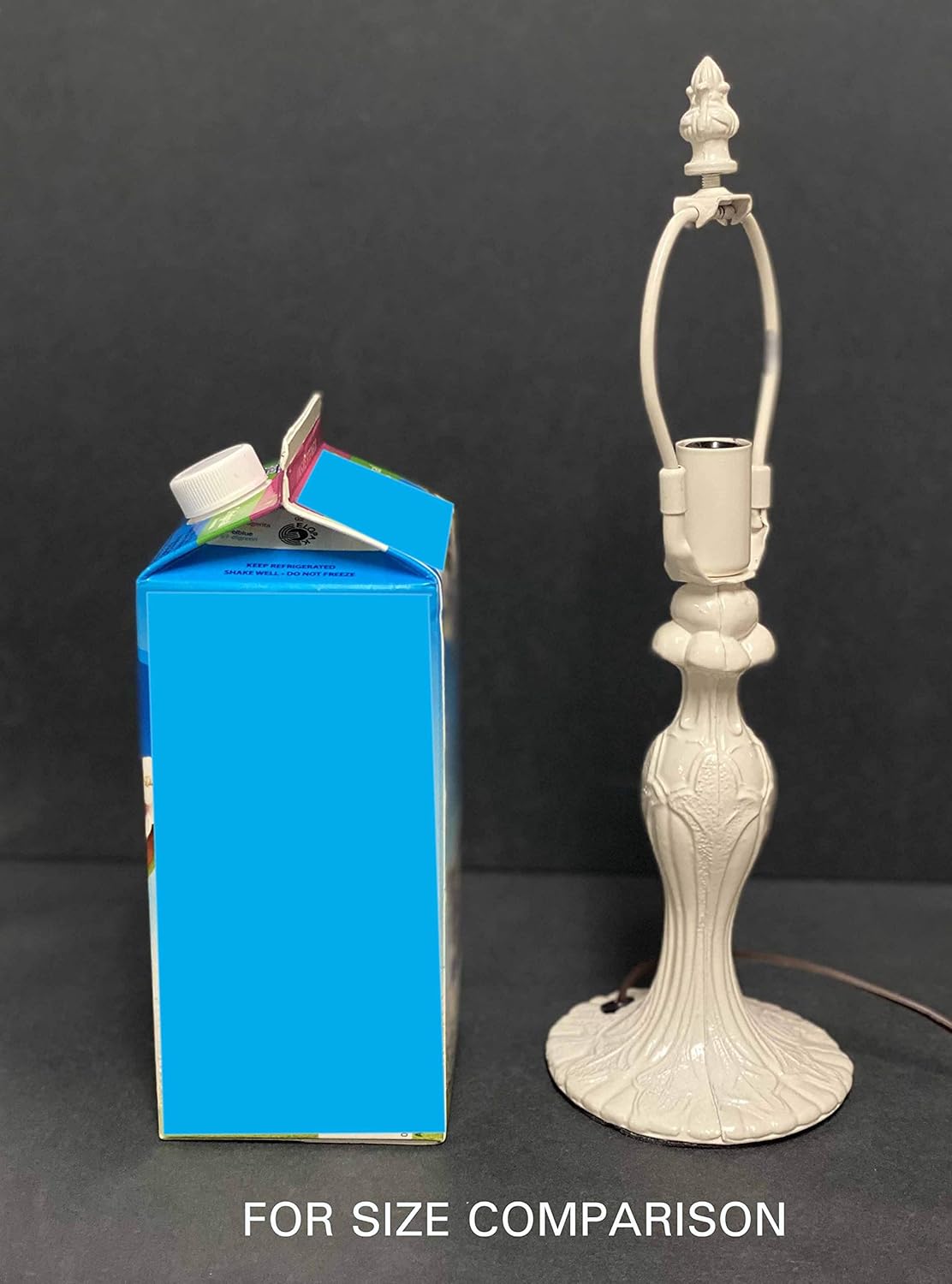 Tiffany Style Small White Cast Metal "Nouveau" Table Lamp Base Only No Shade