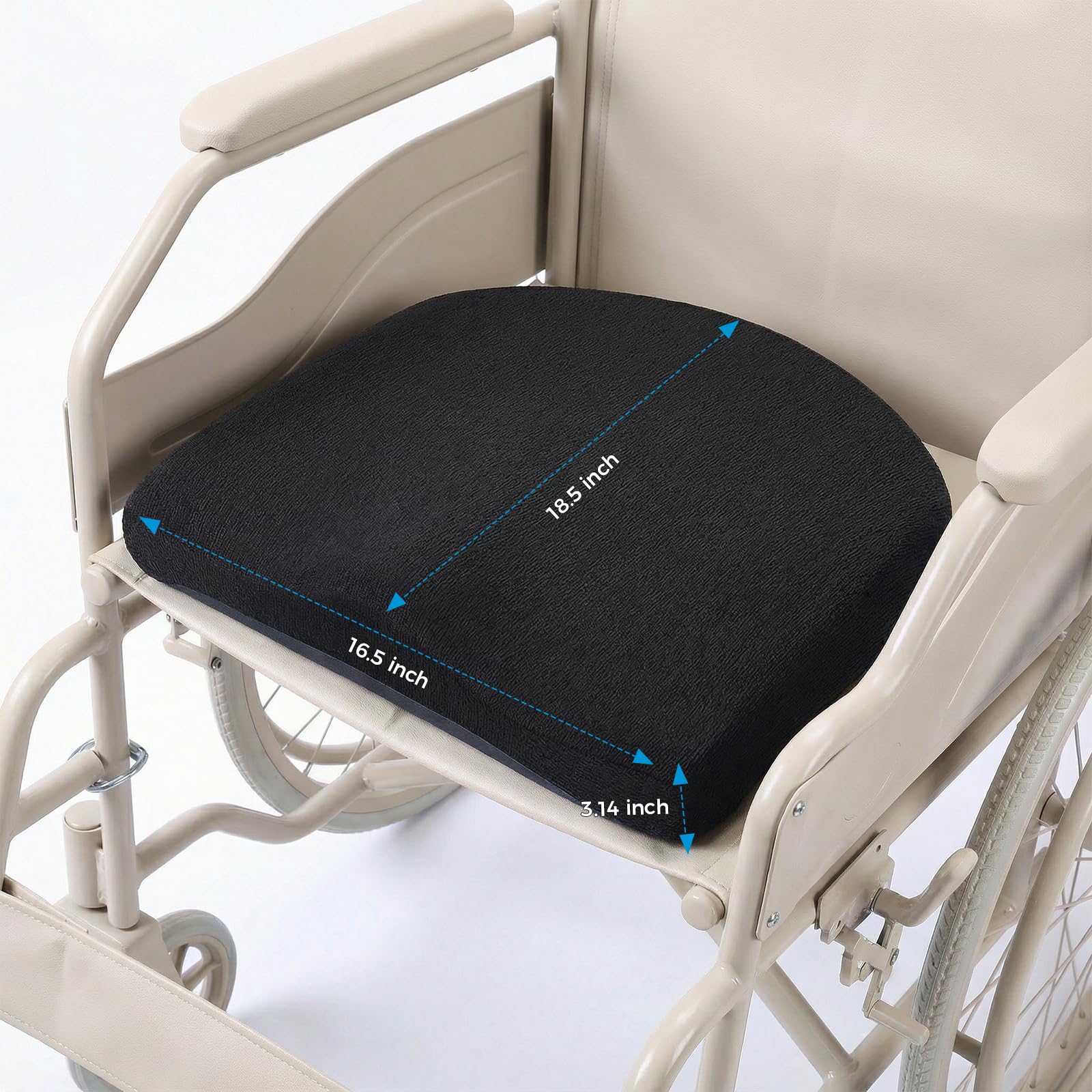 Tsumbay Firm Support Coccyx Cushion for Office Chair - Orthopedic Memory Foam XL Size 18 5 x16 5 — view 5