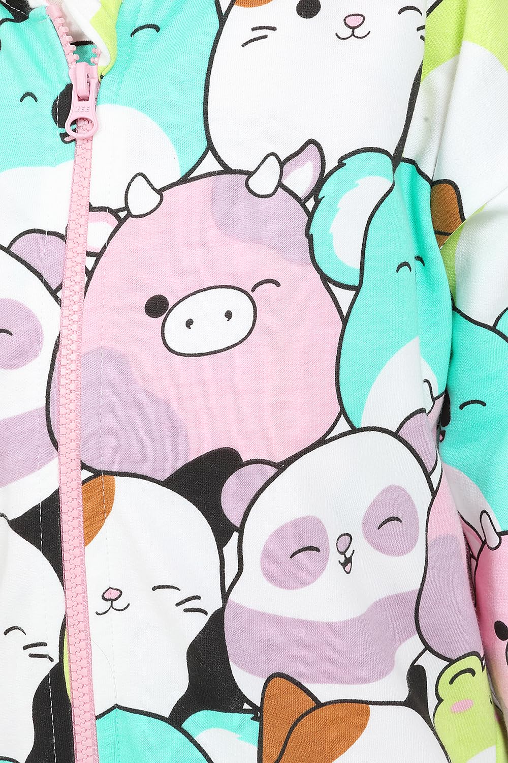 Squishmallows Felpa con cappuccio in cotone con zip per ragazze