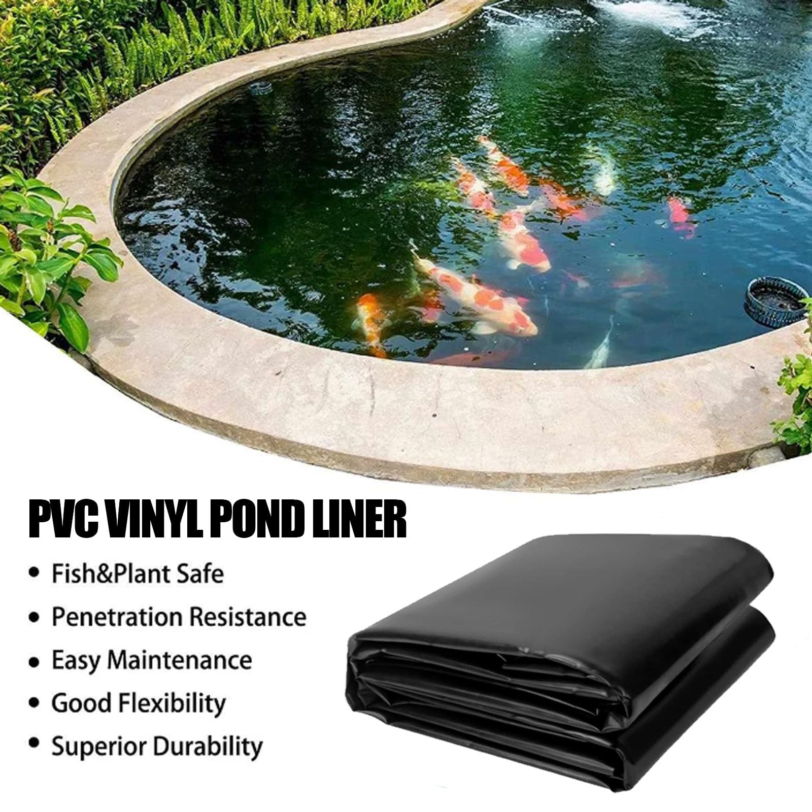 Revestimiento De Estanque De PVC, Lámina De Invernadero, Lámina De Construcción Revestimiento De Estanque De Hdpe Negro Resistente 0,2 Mm De Espesor 4 X 3 M LáMina De Sellado Membrana