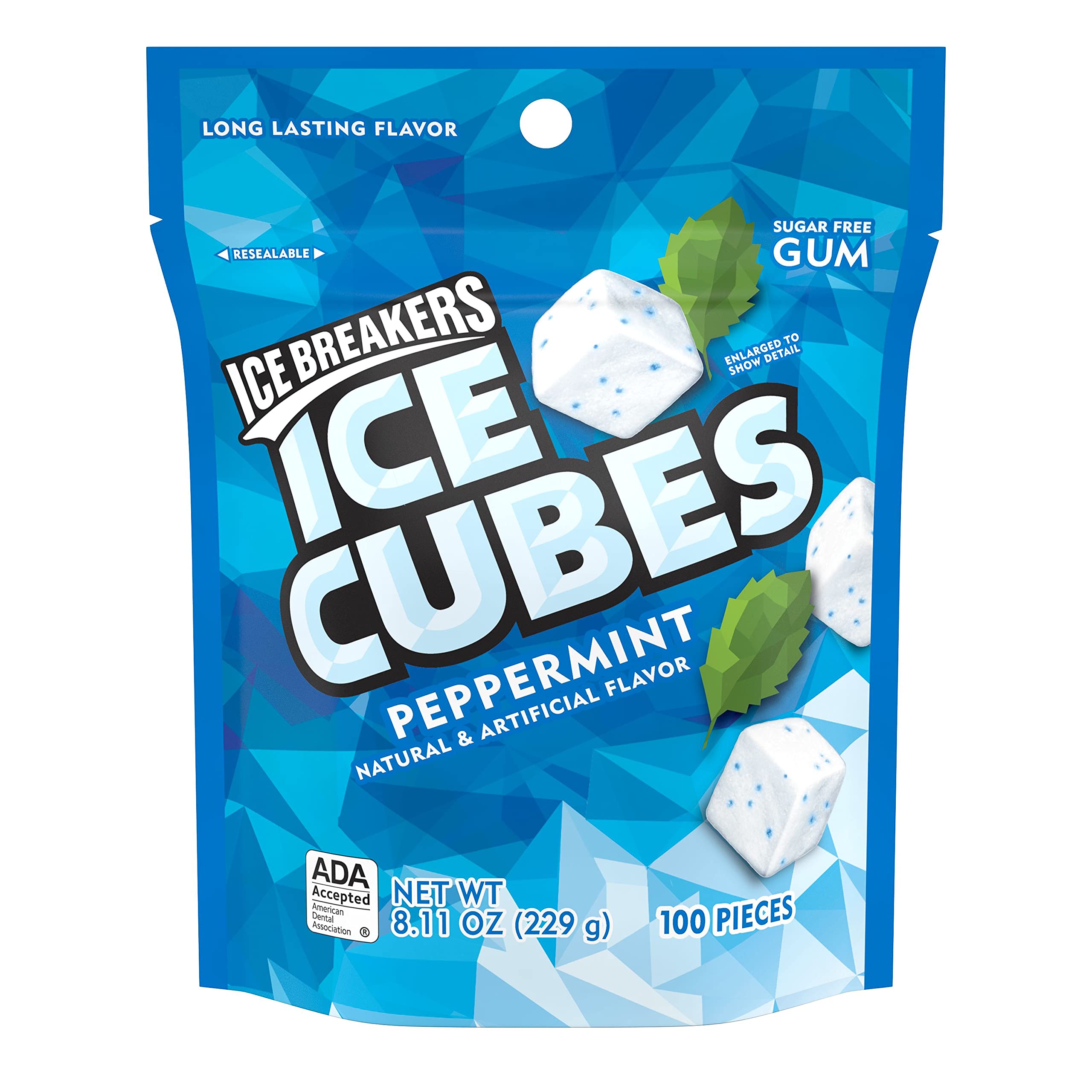 ICE BREAKERS ICE CUBES Peppermint Sugar Free Chewing Gum, Made with