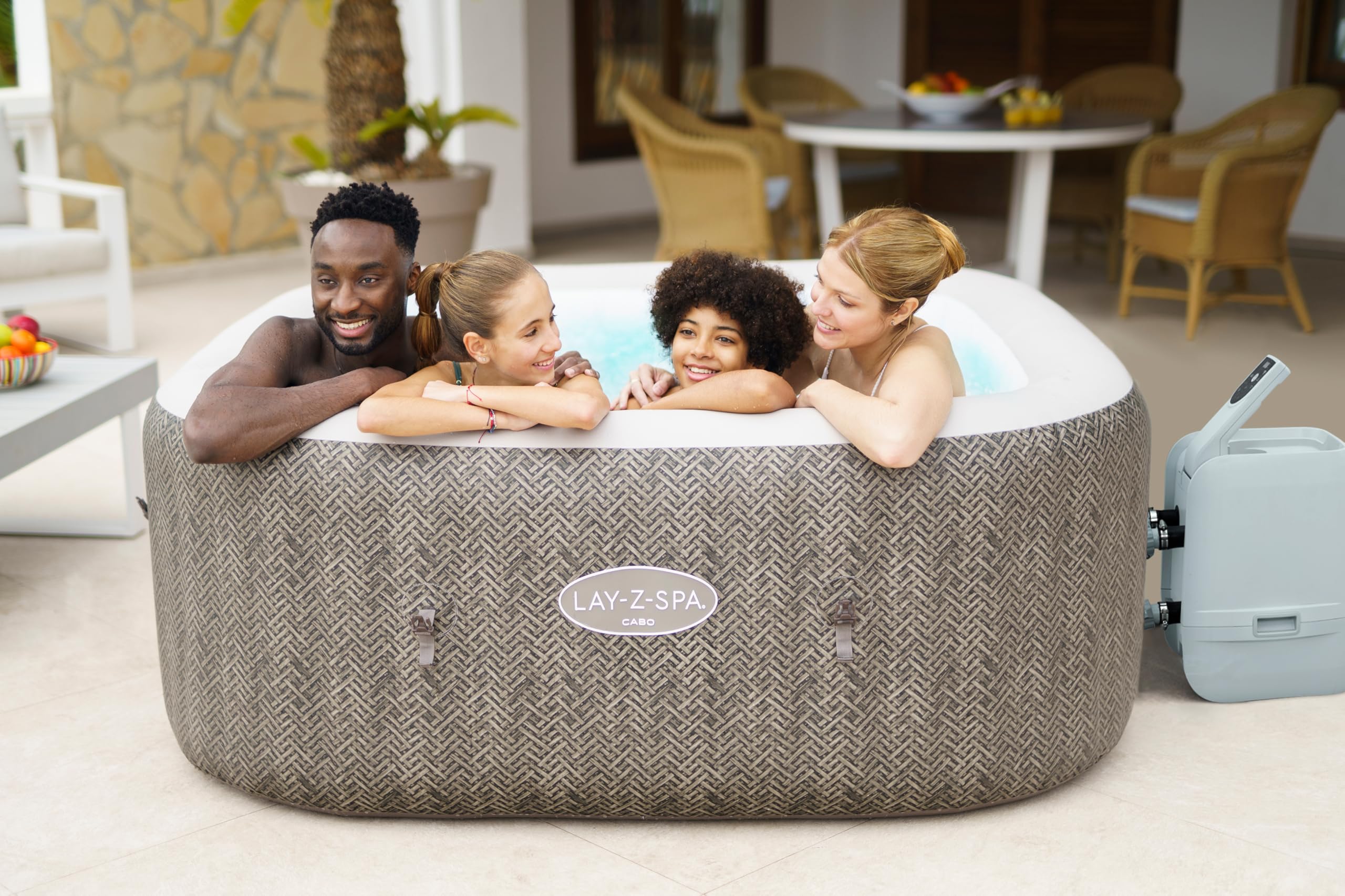 Bestway - Spa Gonflable Cabo Smart HydroJet Efficacité énergétique avec Application de contrôle 4 à 6 Personnes - 180 cm x 180 cm x 71 cm - Marron