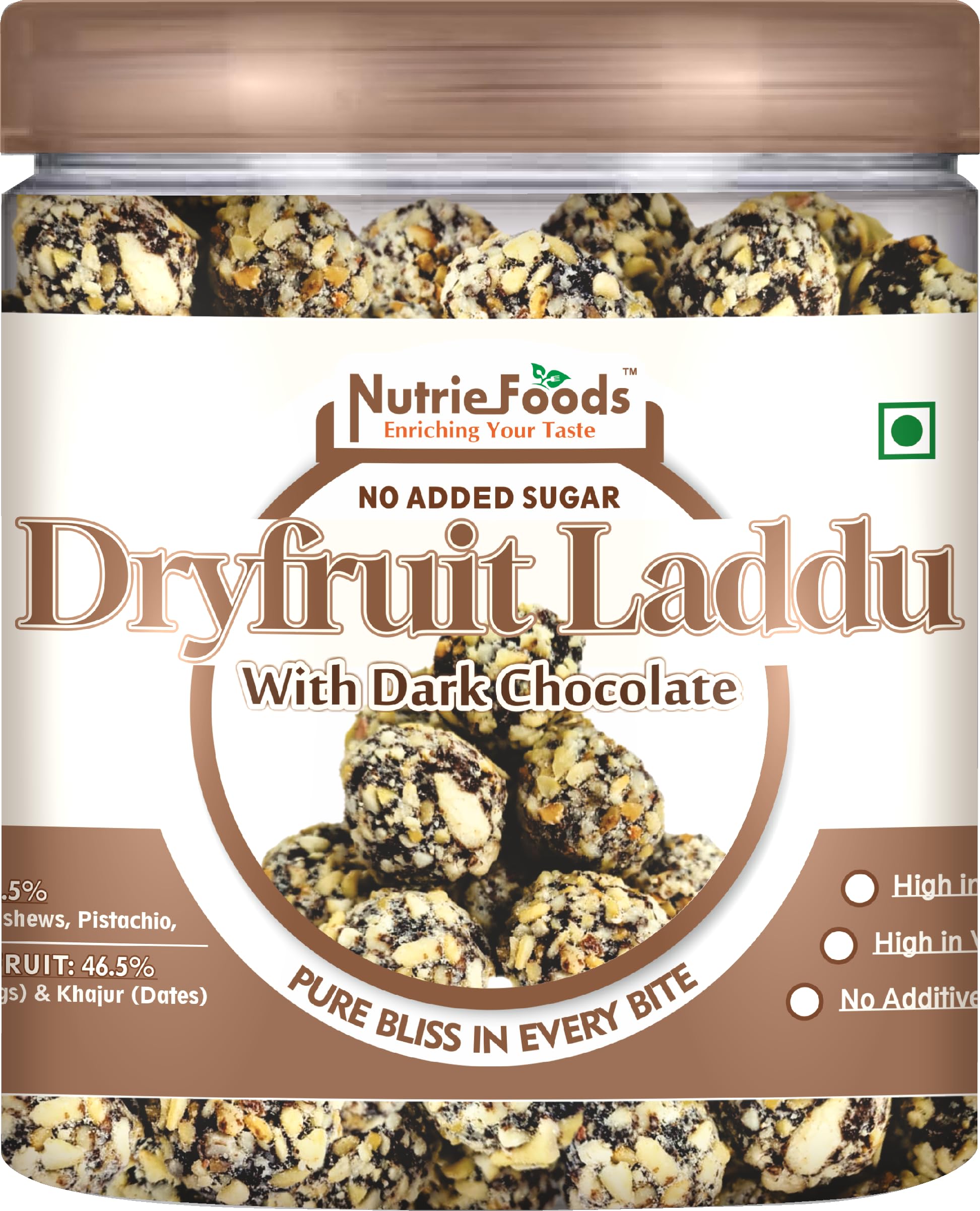 "NUTRIEFOODS" Enriching Your Taste Dark Chocolate Dry Fruit Laddu With Anjeer (Figs) And Khajur(Dates) | No Added Sugar (250Gm) (B0DG2JKFGC) Amazon Price History, Amazon Price Tracker