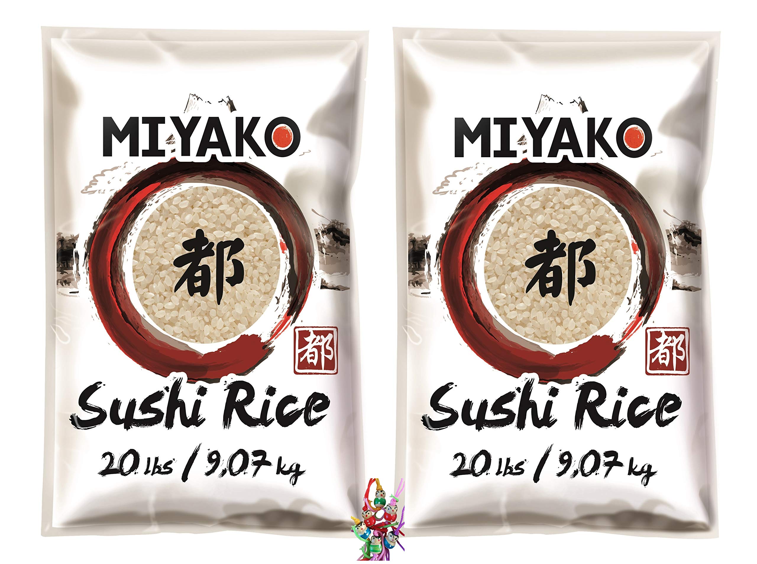 2er Pack - [ 2x 9,07kg ] MIYAKO Sushi Reis/Rundkorn-Reis/Product of Italy + ein kleiner Glücksanhänger gratis