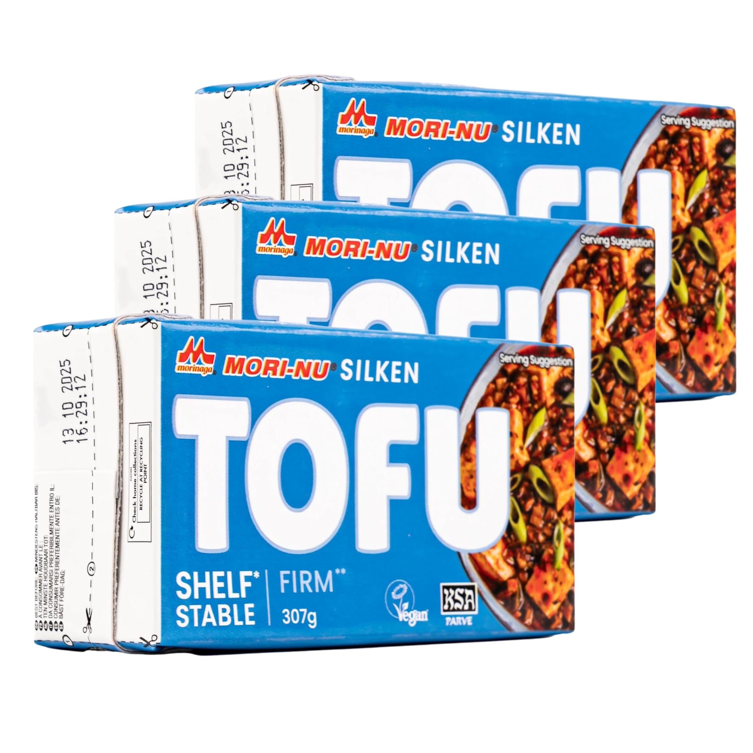 3er Pack Silken Tofu Firm in 307 g Packung (Shelf Stable) - Seidentofu hergestellt aus ausgesuchten Sojabohnen 100% Vegan