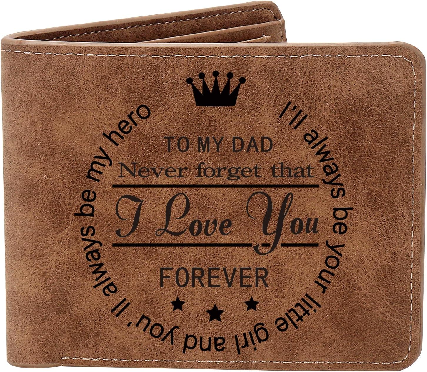 THTCSQ To My Dad Gifts,Leather Wallet for Men, Engraved Personalized Leather Wallet,Birthday Gifts (BEST DAD)