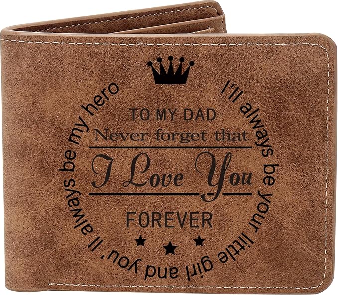 Amazon.com: THTCSQ To My Dad Gifts,Leather Wallet for Men, Engraved ...