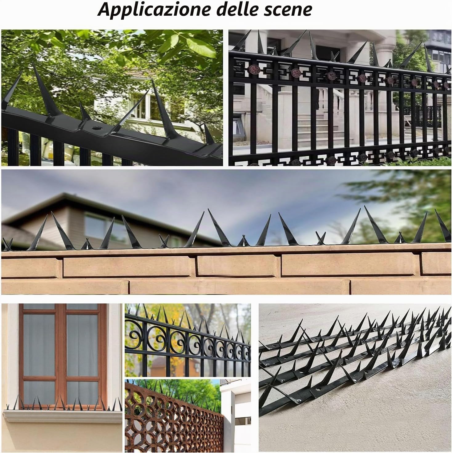 Punte di Sicurezza per Recinzioni in Metallo - Robuste, 312 cm, per Muro e Recinzione - Dissuasore per Ladri e Intrusi