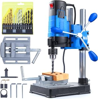 Mini Desktop Drill Press, 1200W, 6 Speed 2800RPM, 360° Omnidirectional Rotation, with Rotary Tool Workstation Stand, 3.15 Drilling Depth