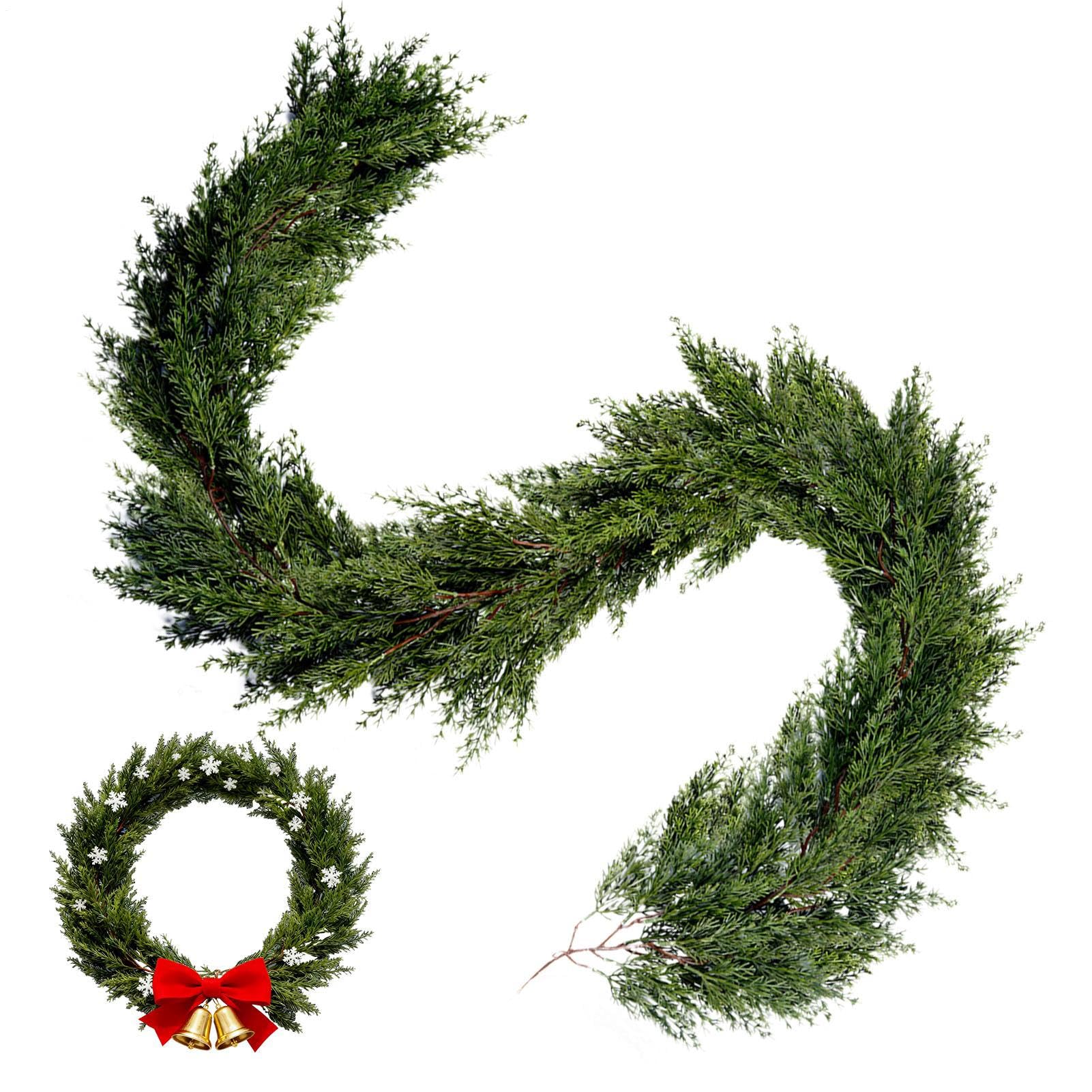 Guirlande de pin artificielle verte pour décoration festive