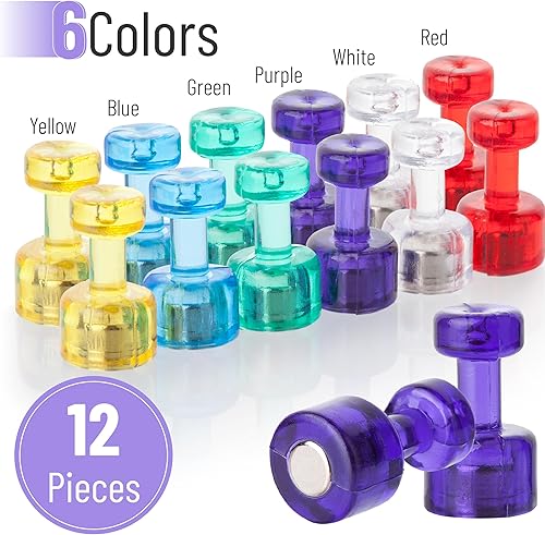 Miniatura 3 de Mr. Pen - Pines magnéticos, paquete de 12, colores surtidos, imanes para pizarra, imanes de colores, imanes de tablero, pines magnéticos, tachuelas