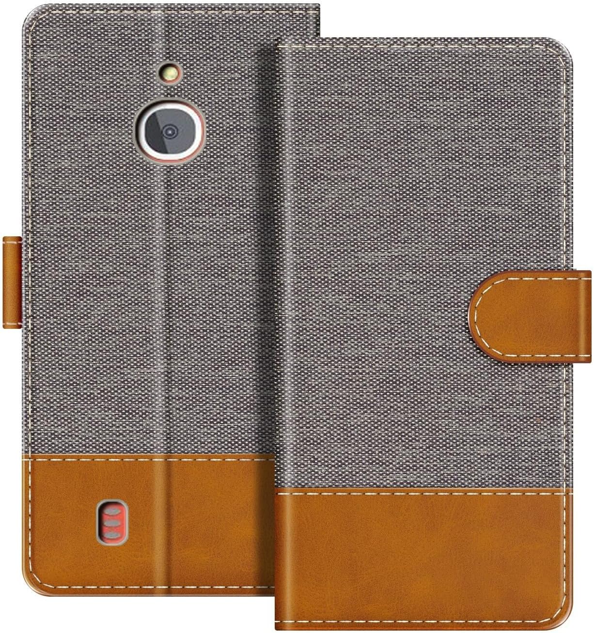 Leather Flip Wallet Case Compatible with Nokia 3310 4G with Card Holder Phone Cover RFID Blocking Magnetic Closure & Kickstand Gray