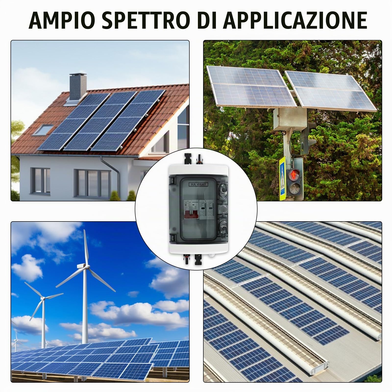 Protezione Sovratensione Fotovoltaica, 1 In 1 Out Interruttore Automatico DC Protezione Contro I Fulmini 1 Stringhe 1000V DC40A 20-40KA Scatola Connessione Generatore Connessione Solare IP65
