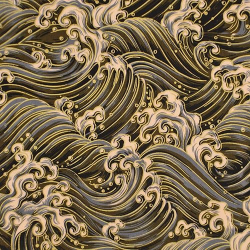 Vista 3 de iNee Paquetes de tela japonesas de ondas marinas gruesas, tela de acolchado de costura, 18 x 22 pulgadas, (multicolor) Multicolor,Índigo,Azul