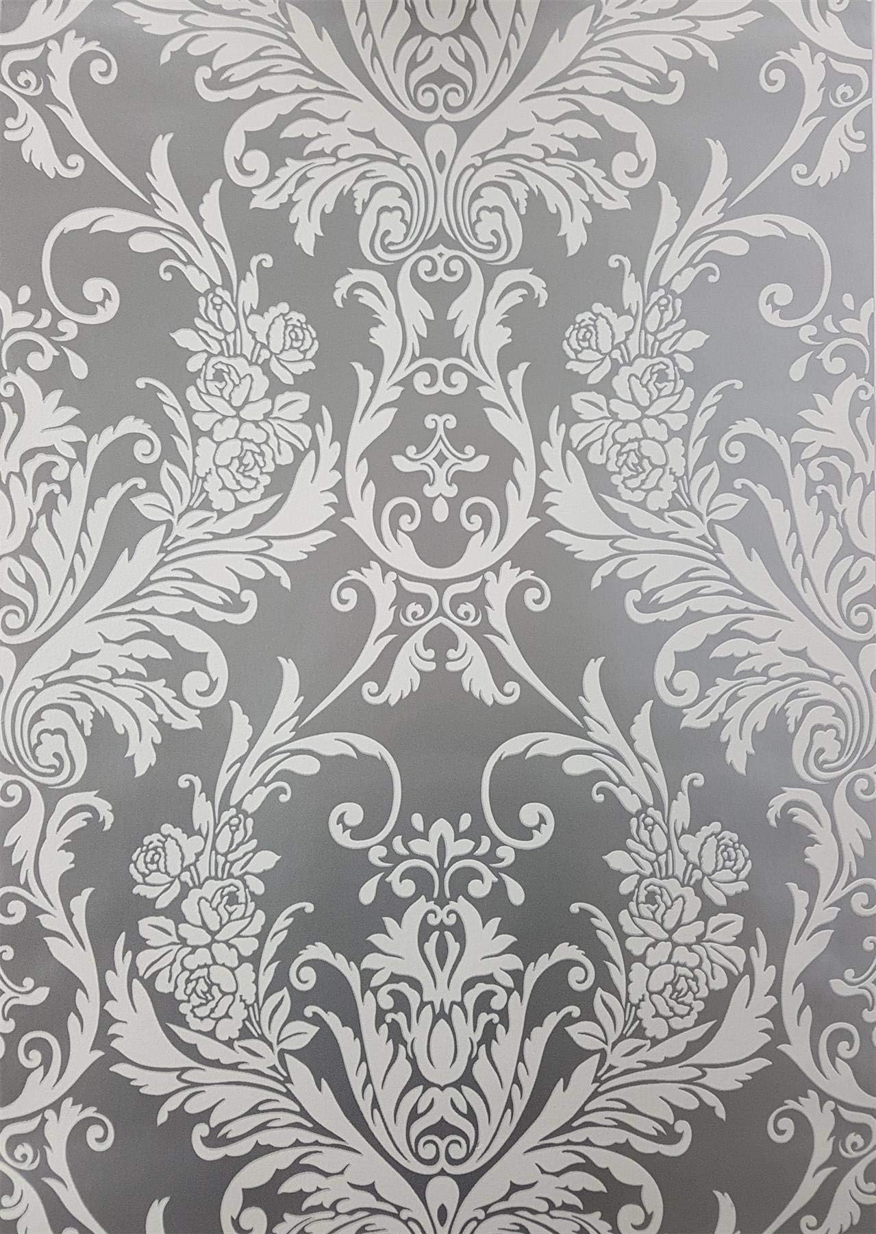 Superfresco Easy Grey Damask Wallpaper Amazon.co.uk DIY & Tools