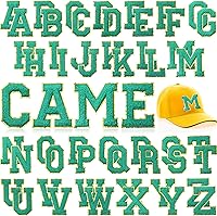 Vista 19 de WILLBOND 52 parches autoadhesivos de letras de felpilla de 2.2/2.8 pulgadas A-Z, calcomanías bordadas del alfabeto para ropa, bolsa, sombrero