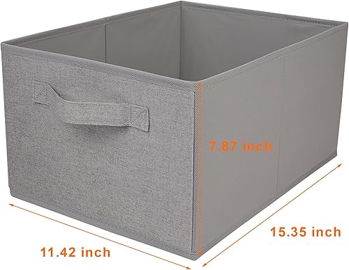 Miniatura 2 de JAKAGO Juego de 4 cubos de almacenamiento de tela rectangulares con asa organizador plegable para ropa toallas juguetes libros contenedor plegable