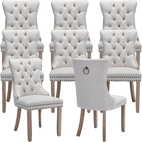 Miniatura 89 de Juego de 2 sillas de cocina y comedor de terciopelo, respaldo exterior capitoné, tapizadas en terciopelo, estructura de madera maciza (celeste, 2