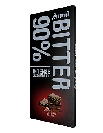 Amul Bitter 90% Chocolate, 150 Gram - image, photos