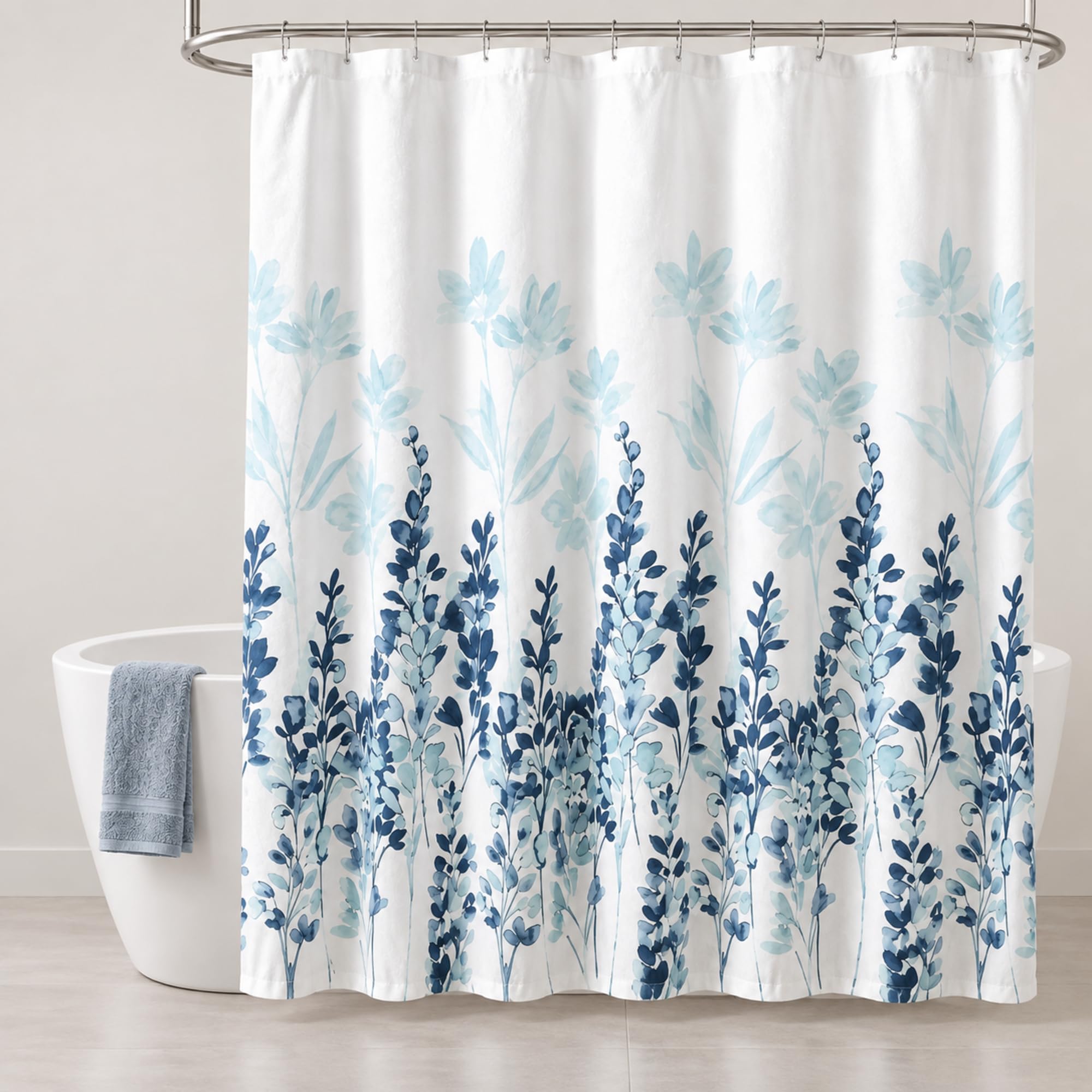 homewards Polyester Floral Design Shower Opaque Curtain with 12 Hooks, Standard, 72" X 72" (180 Cm X 180 Cm) — Amazon image 4