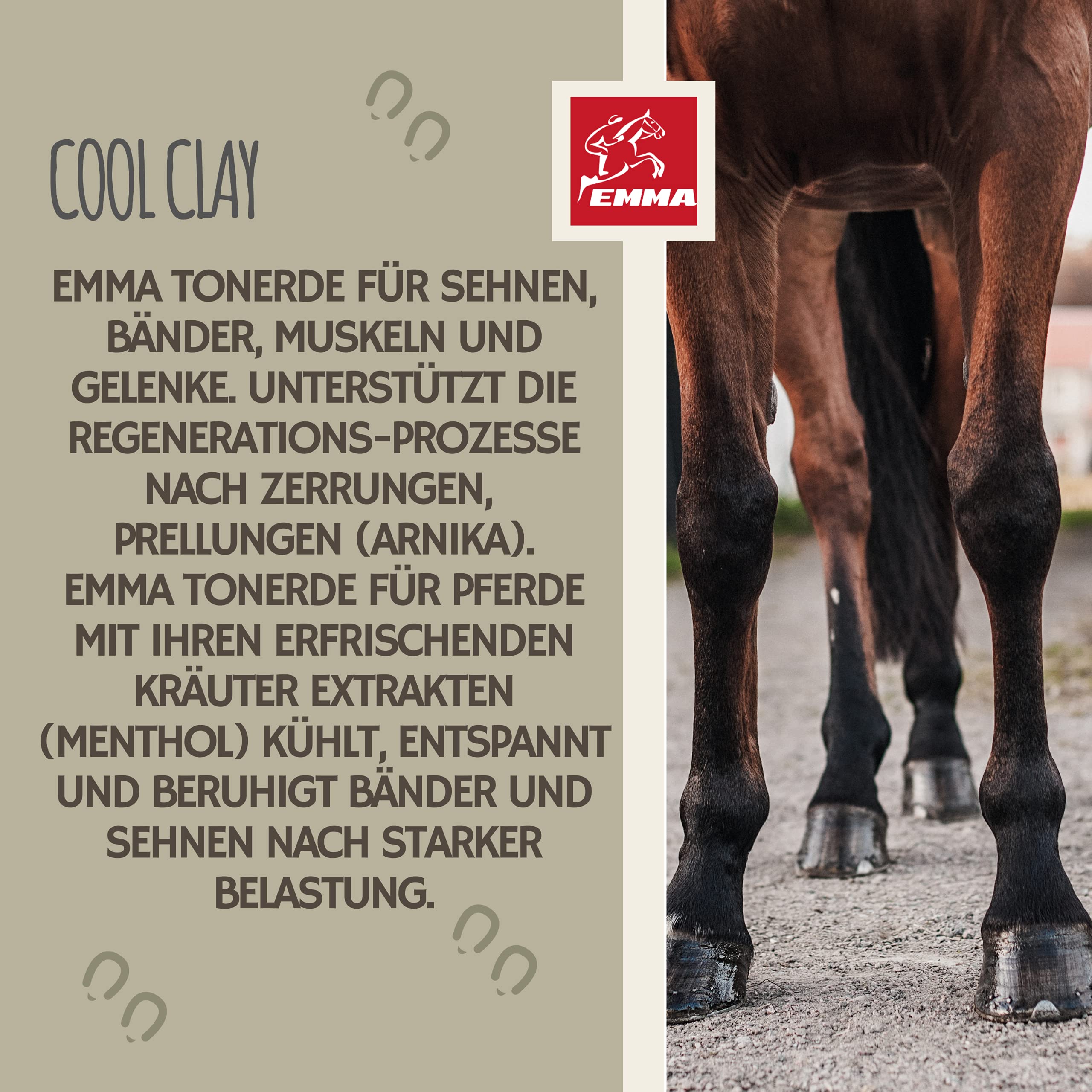 Emma Argile pour Chevaux à l’Arnica 1,5 kg | Cataplasme Refroidissant Jambes & Tendons | Soin Naturel Muscles & Articulations | Pâte d’Argile pour Chevaux Contre Gonflements & Jambes Engorgées