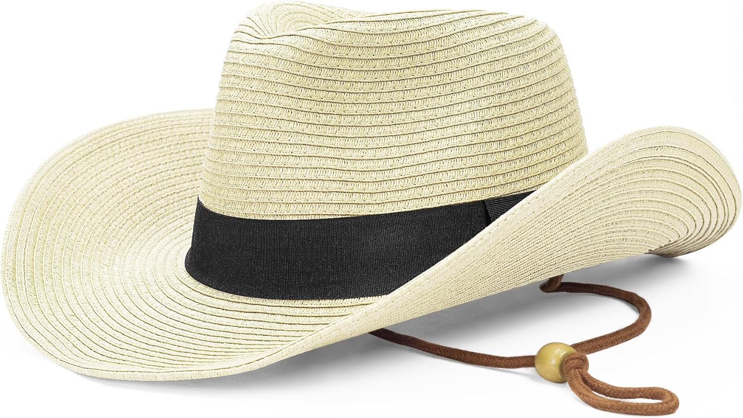 Straw Cowboy Hat for Men Women Western Cowgirl Hats with Shapeable Wide Brim for Beach Sun Summer