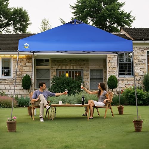 Miniatura 2 de CROWN SHADES Tienda de campaña de playa desplegable de 10 x 10 pies con bolsa con ruedas, 8 estacas, 4 cuerdas, toldo para exteriores, color azul
