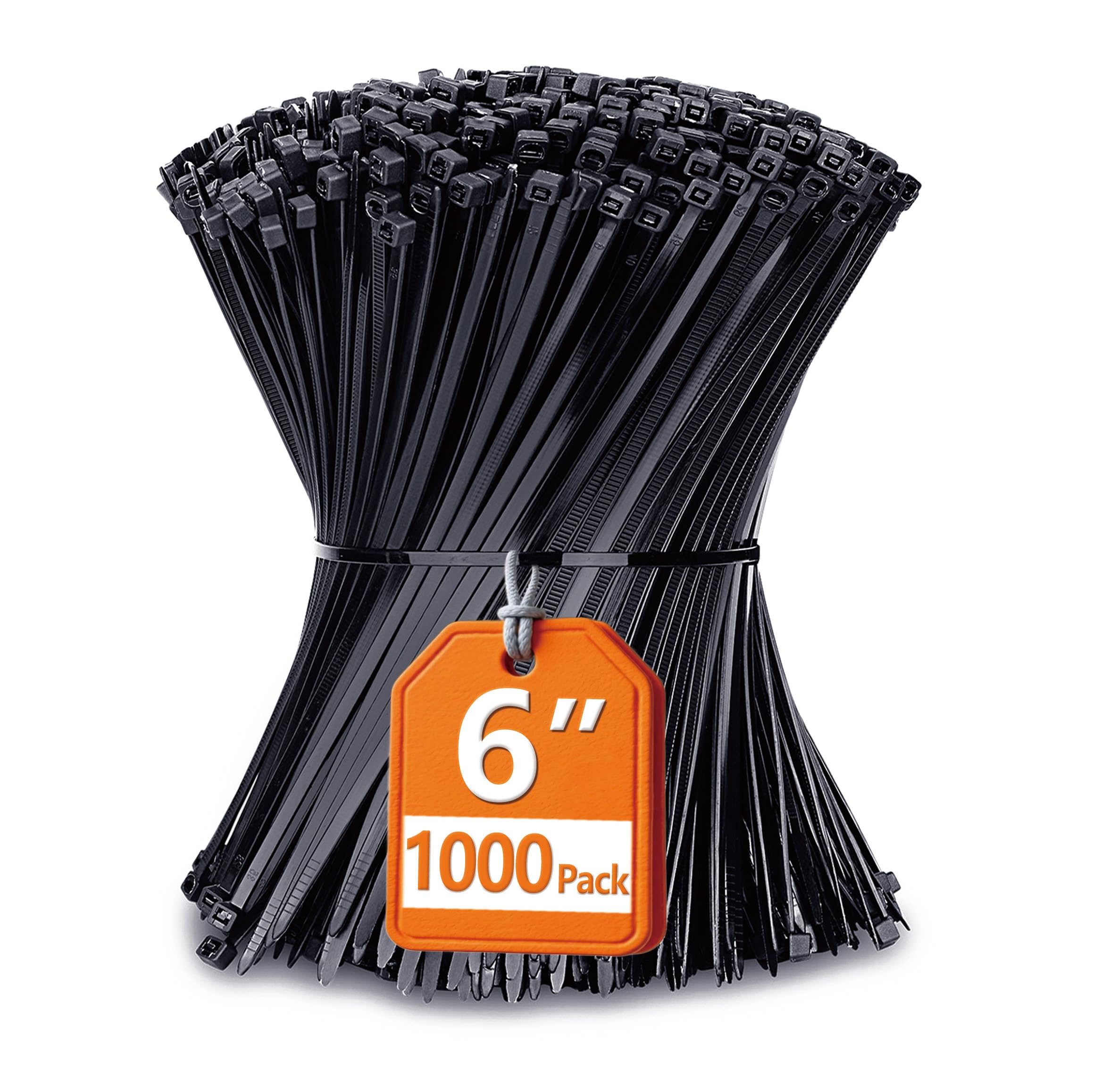 Photo 1 of Zip Ties 6 inch with 25 lb Tensile Strength, Black Cable ties, 1000 Pack, ANOSON