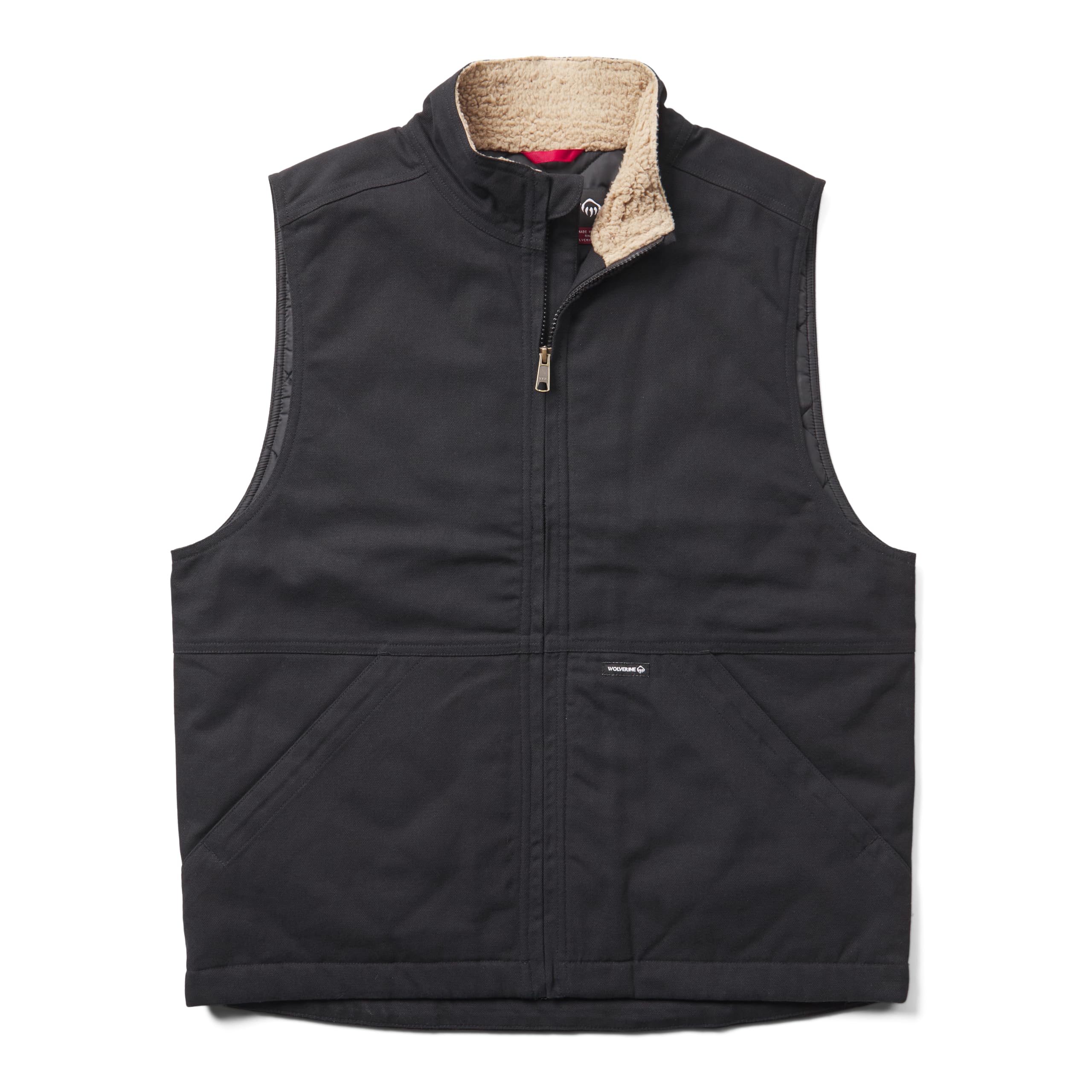 Wolverine mens Jaxon Sherpa Collar Canvas Vest