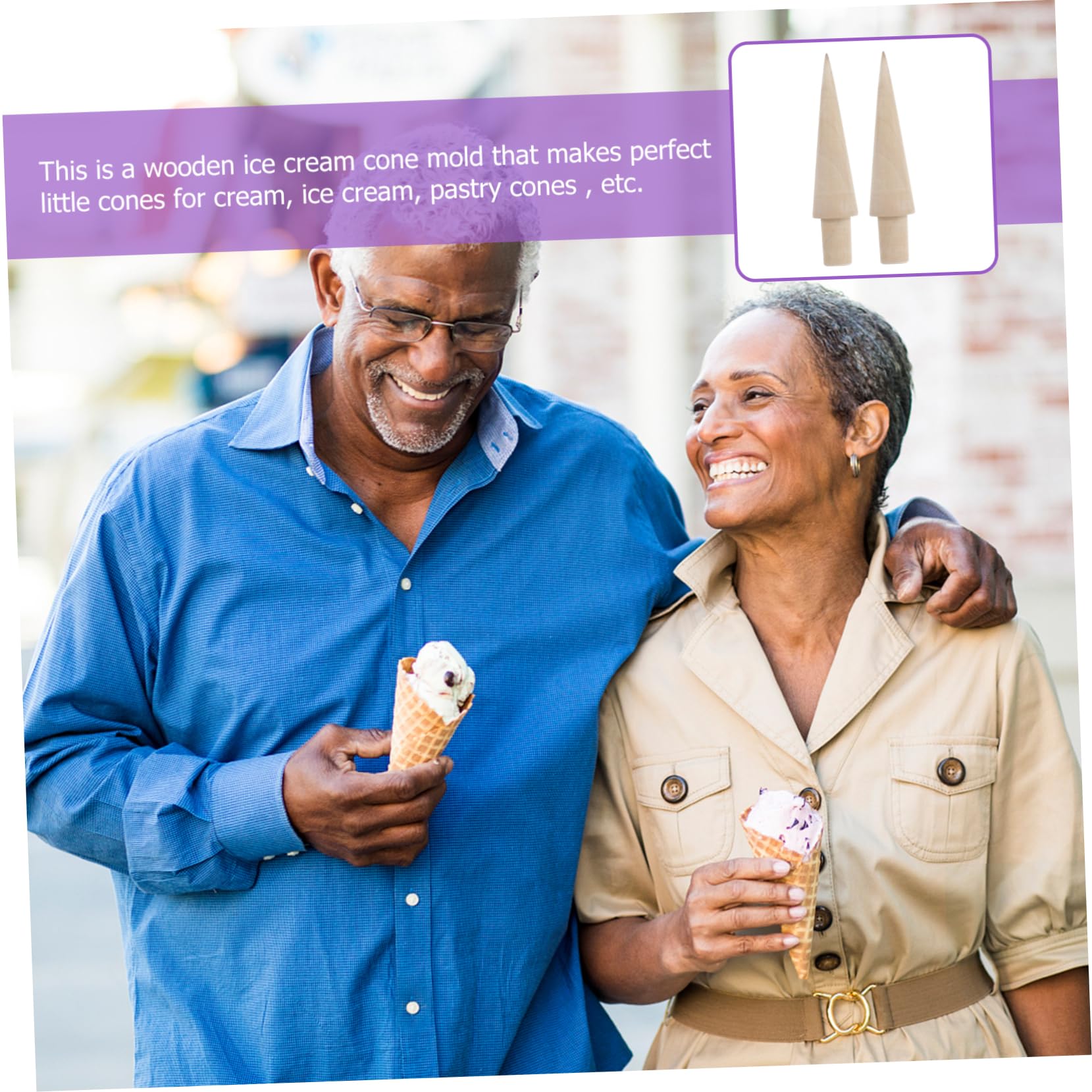 NOLITOY 6 pcs Machine Cake Filling Er Wood Tools Horn Mold Portable DIY Kitchen Ice Tubes Baking Ice-cream Waffle Cooking Pastry Cones Shape Krumkake Wooden Shop Molds Cone Dessert Ers