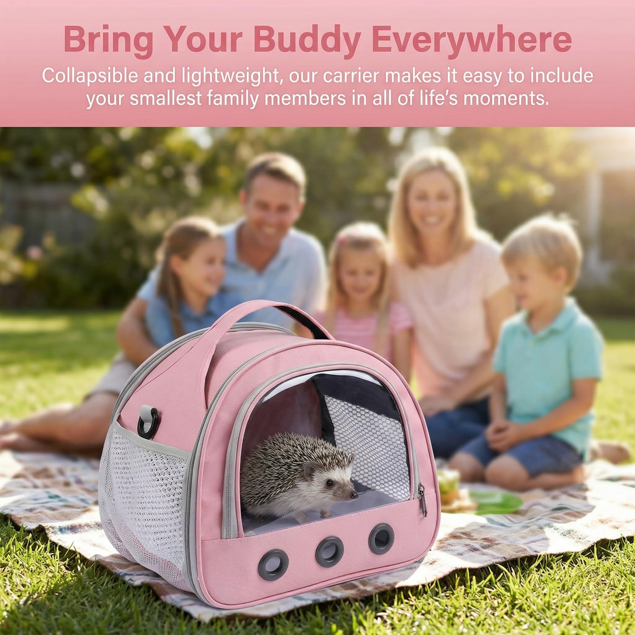 Transportador transparente para mascotas, jaula de viaje transparente portátil, contenedor de transporte, jaula de viaje para pájaros, ratas, hámsters y otros animales pequeños