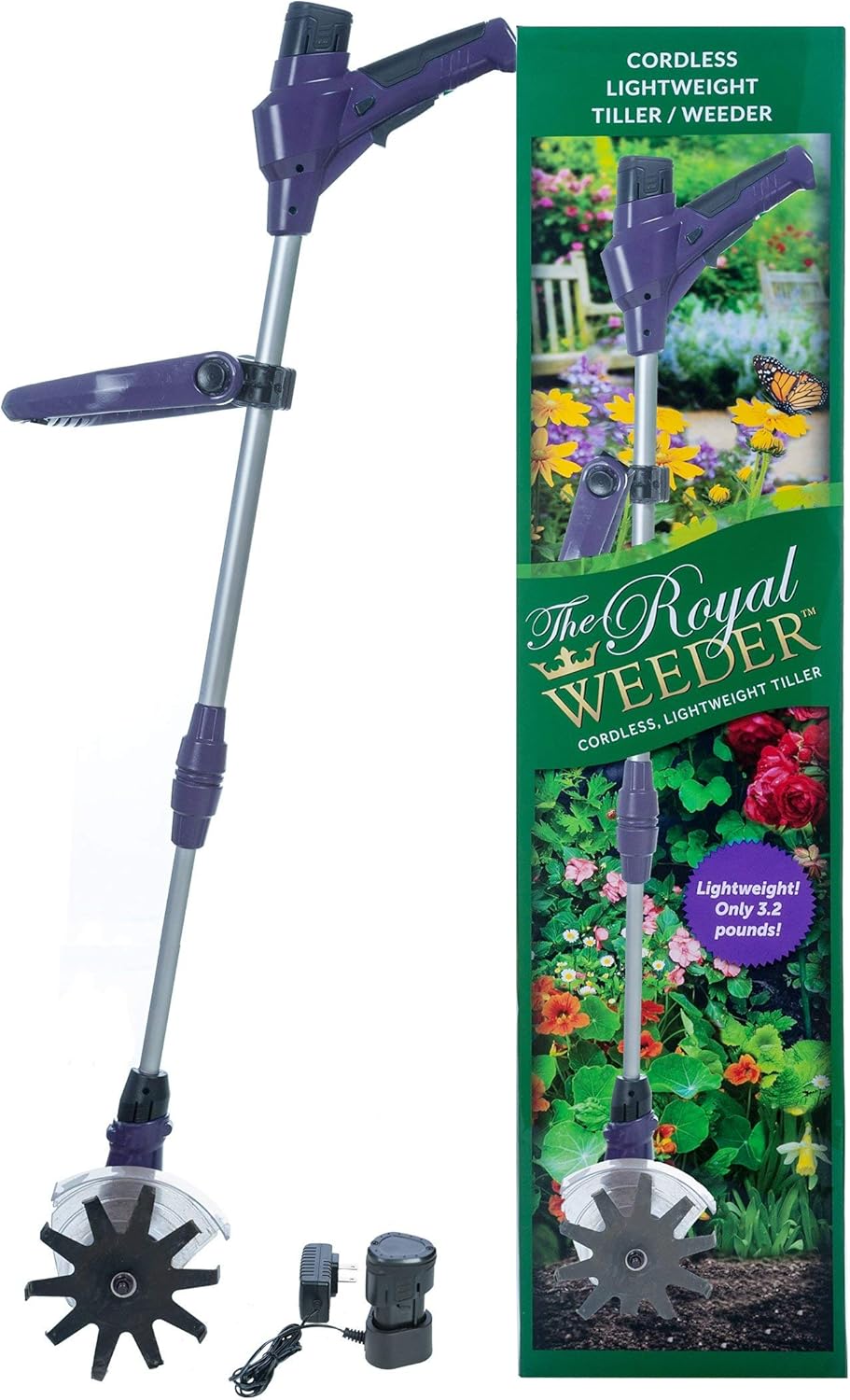 THE ROYAL WEEDER Lightweight Electric Tiller and Cultivator with Rechargeable