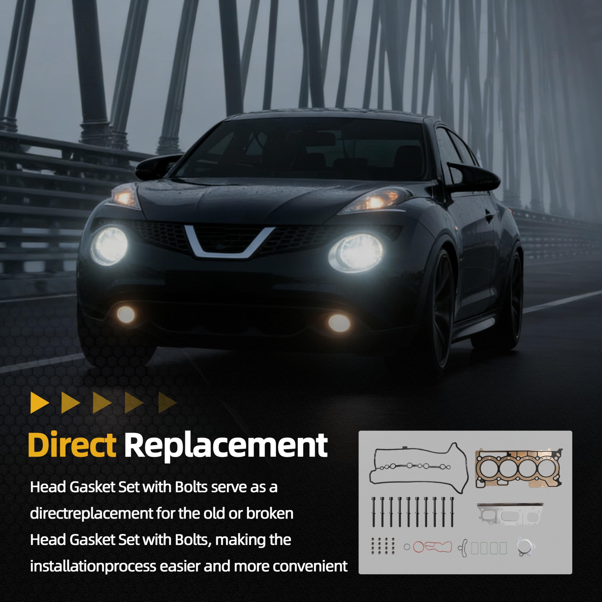 Set di guarnizioni testa cilindro motore con bulloni, per Dacia Dokker Duster Lodgy, per Mercedes-Benz Citan, per Nissan Juke Pulsar Qashqai, per Renault Captur Clio Grand Scénic Kadjar Kangoo