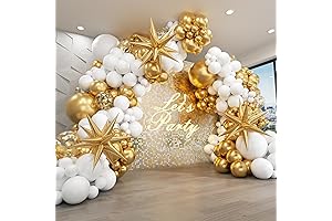 White and Gold Balloons Garland Arch Kit: Elevate Your Celebrations