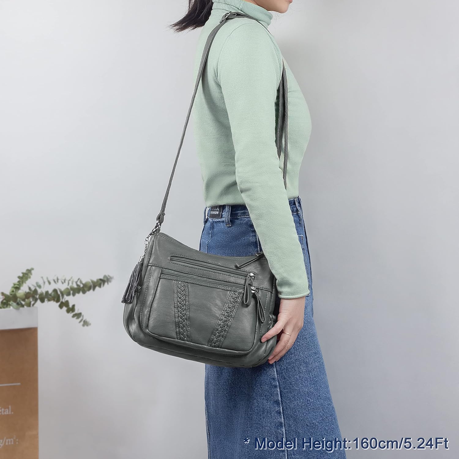 VOLGANIK ROCK Crossbody Bag for Women with Tassel Ladies Soft PU leather Purses and Handbag Pocketbooks - Image 2