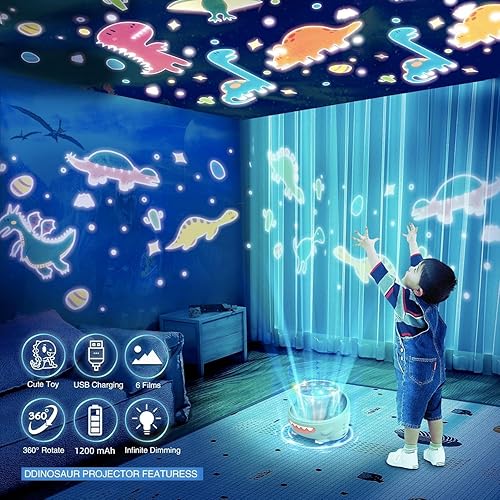 Miniatura 9 de Juguetes de dinosaurio para niños de 3 a 5 años, proyector de dinosaurios, juguetes para bebés de 6 a 12 meses, fiesta de cumpleaños de Navidad