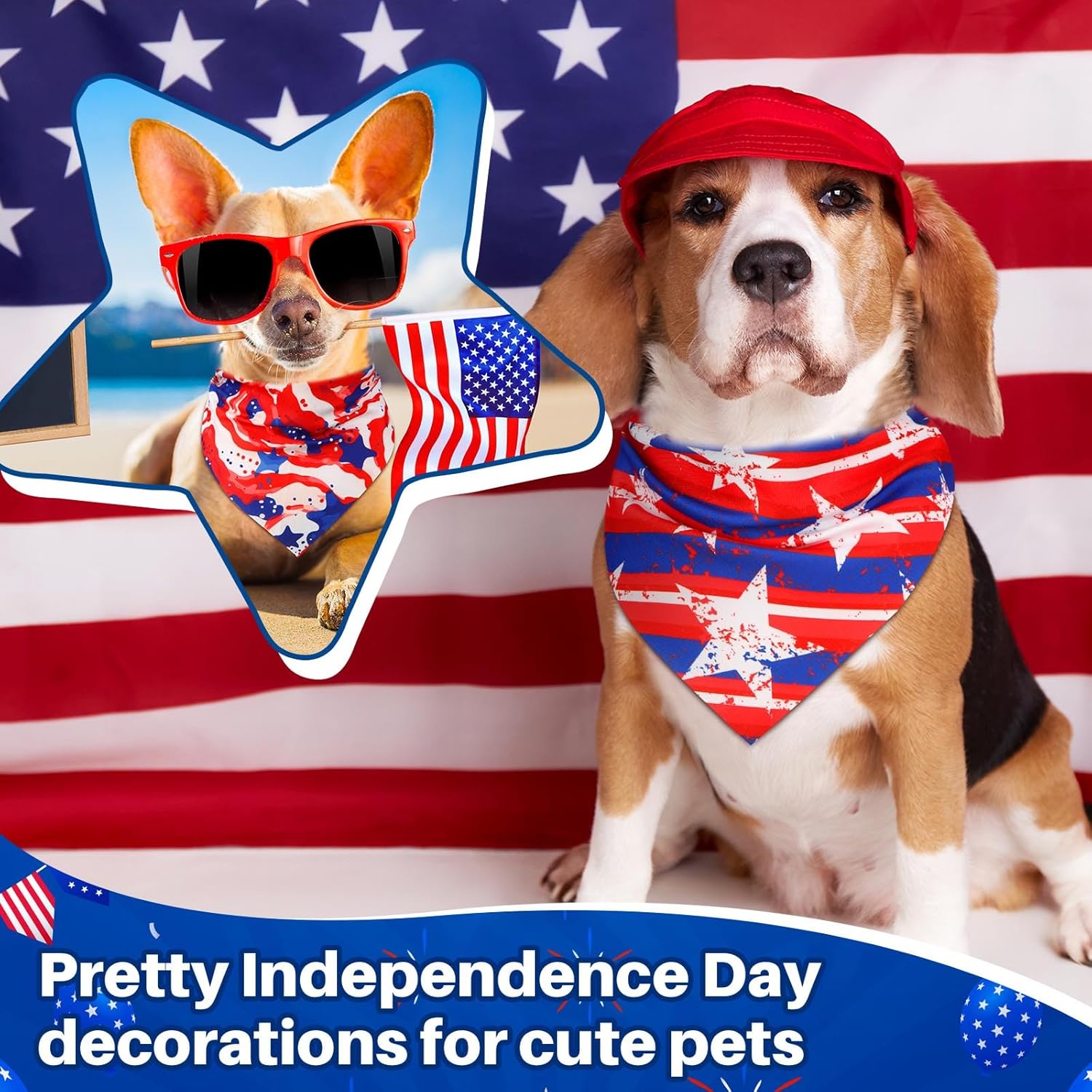 72 Pcs 4th of July Dog Bandanas Patriotic Dog Bandana Bulk Adjustable Washable Pet Triangle Scarf Soft Kerchief Bib for Independence Day Holiday Pet Costume Accessories