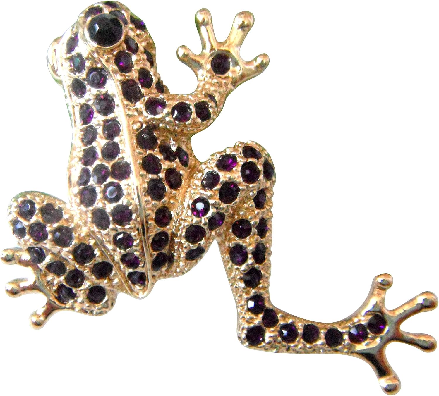 Navachi 18k Gold Plated Full Crystal Frog Brooch pin