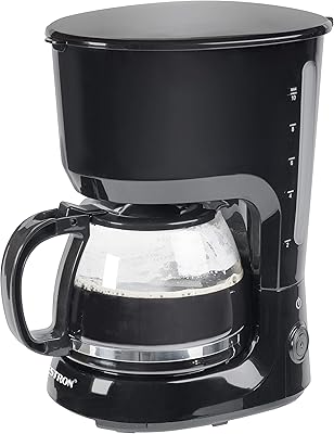 Bestron Coffee Maker with Hot Plate, Ground Filter Coffee, 10 Cups, 750 Watts, Black