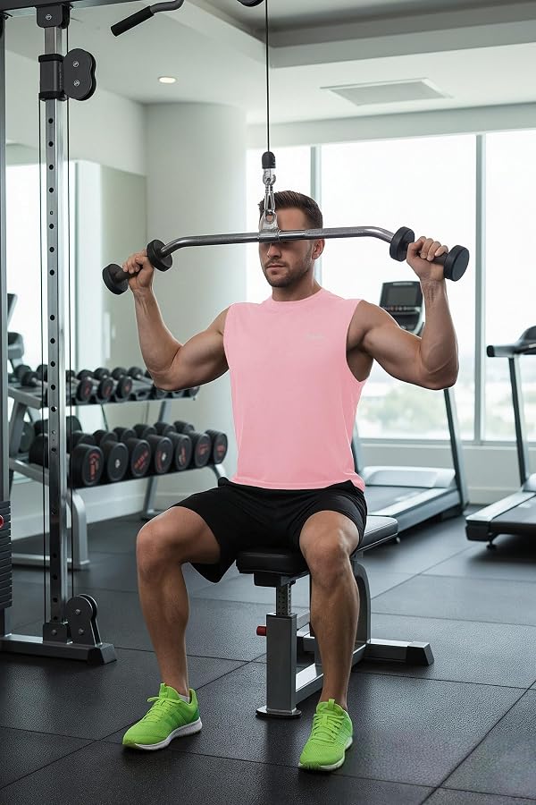 Cakulo Men's Quick Dry Workout Tank Tops Swim Shirts Light Pink XL by Cakulo - Used condition - Image 6