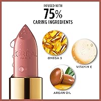 Vista 4 de L'Oreal Paris Colour Riche - Lápiz labial satinado para labios hidratados, maquillaje de labios con aceite de argán y vitamina E, vale la pena, 0.13