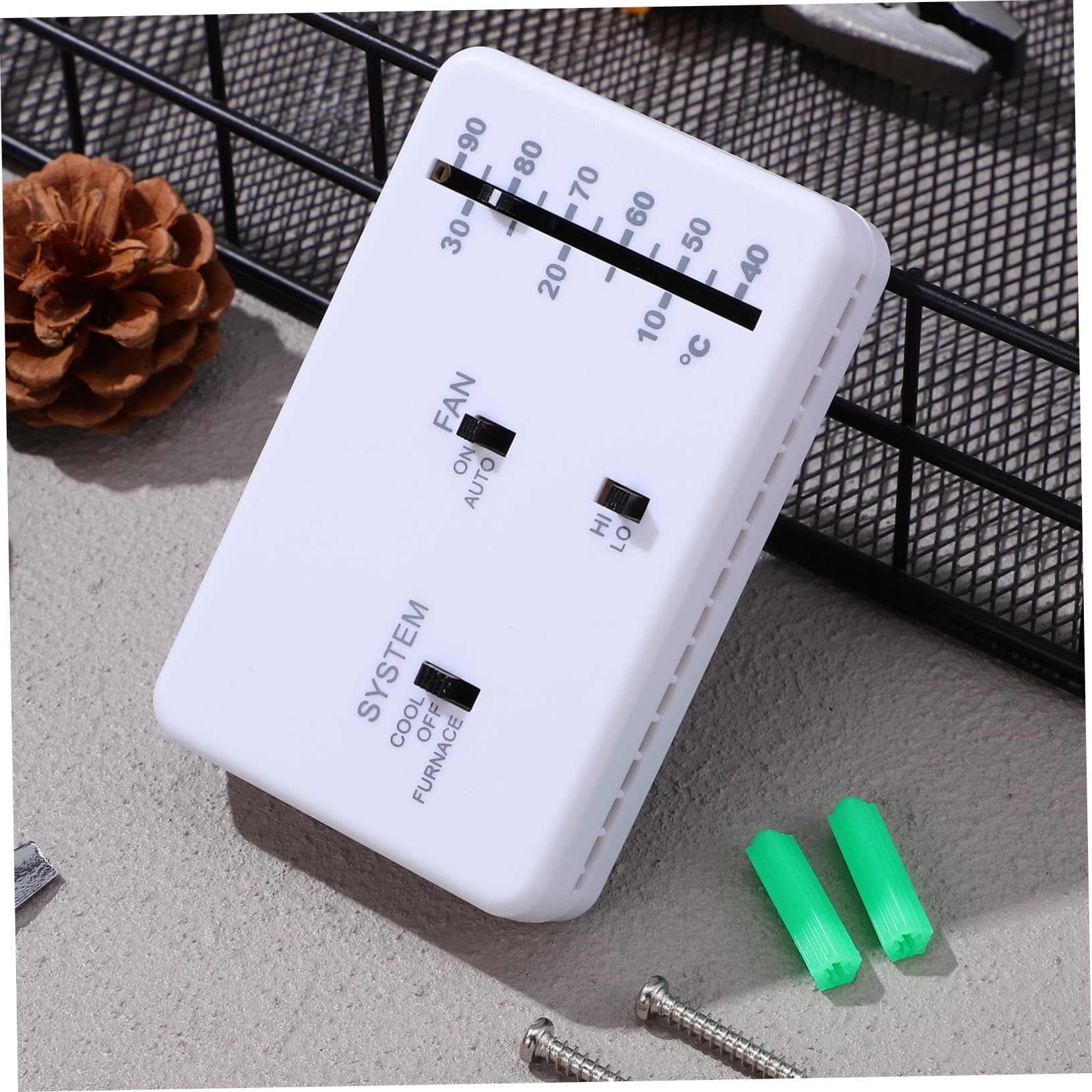 Alipis 2 Sätze Rv Thermostat Analog Regelbarer Wandthermostat für Heizung Kühlung Direkter Ersatz für Wohnmobile und Camper Einfache Installation und Bedienung Robustes Design für