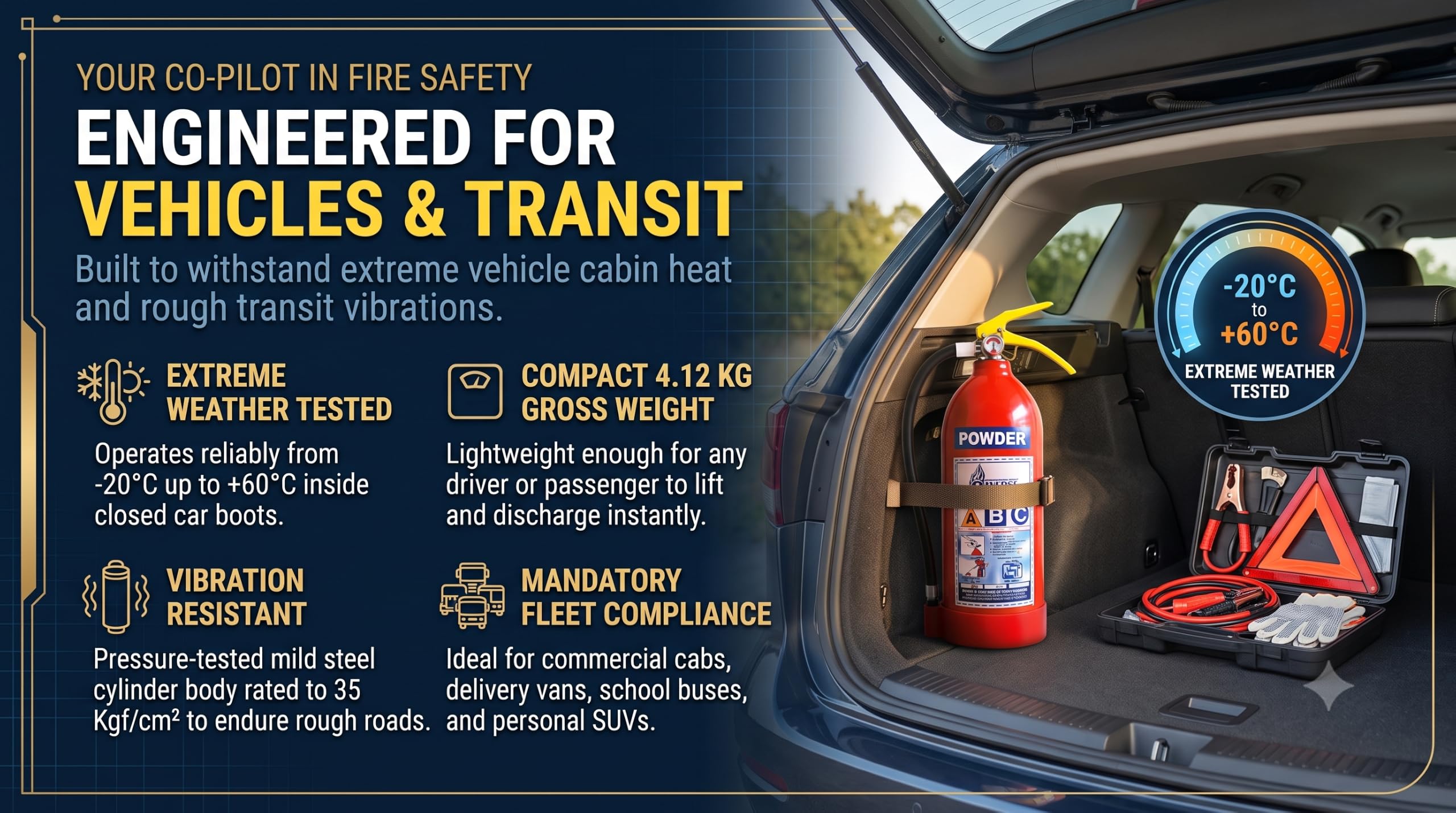 ABC Dry Powder Fire Extinguisher - ISI, ISO, CE Certified -3