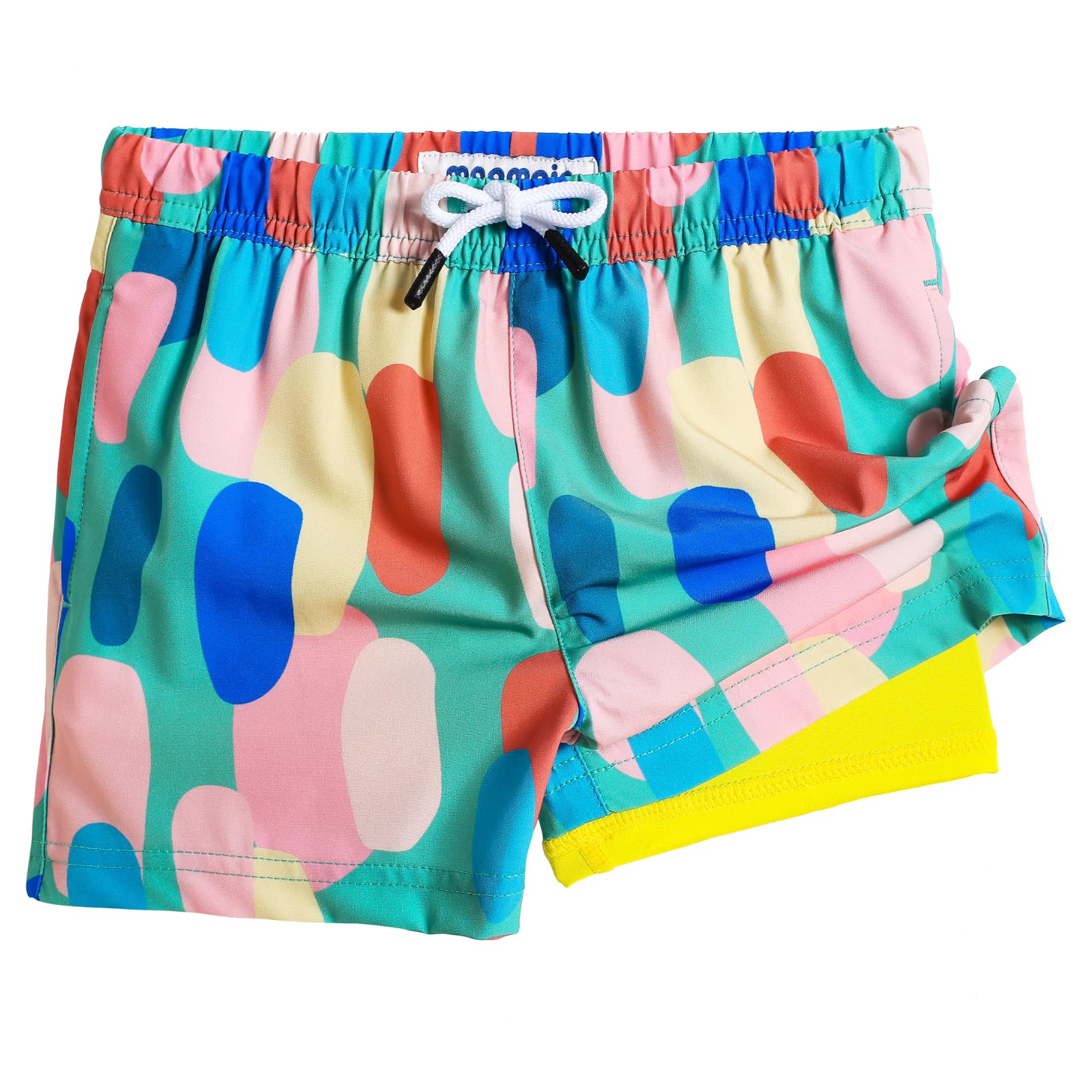 maamgic Boys Swim Trunks with Compression Liner Toddler Stretch Swim Shorts