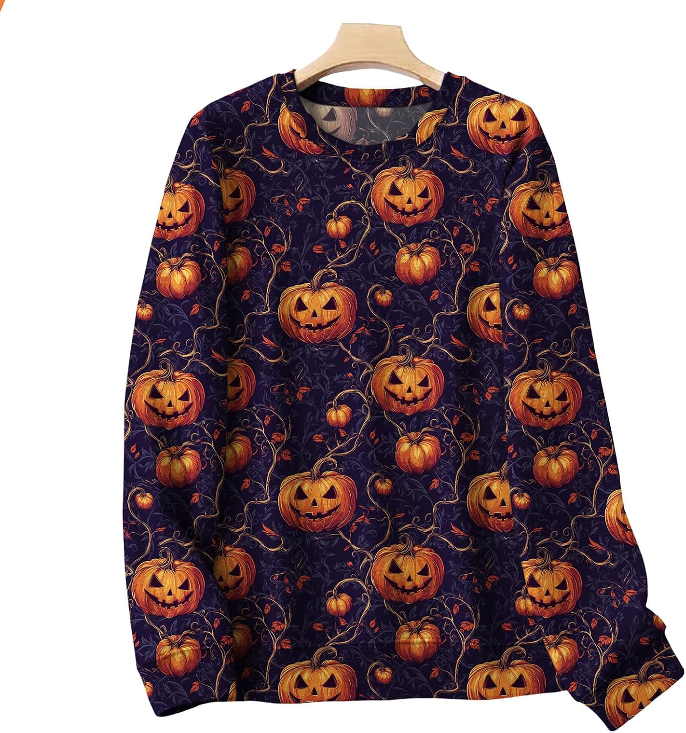 LIZALIG Pullover Cute Sweatshirt Orange Skeleton Fall Festive FunWomens Design Bat Holiday Party Outings Pumpkin Print - Image 5