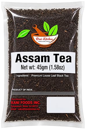 Desi Kitchen Premium Loose Leaf CTC Assam Black Tea 45gm 1.58oz | High quality tea | Non-GMO | Product of India | By Rani Foods