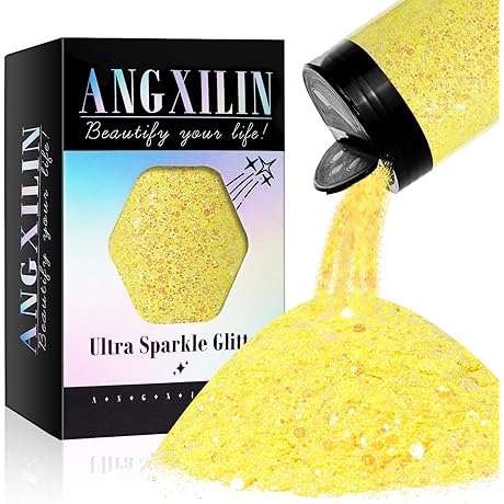 Large Chunky Glitter for Crafts, Iridescent Nail Sequin Glitter 190g, DIY Art Tumbler Epoxy Jewelry