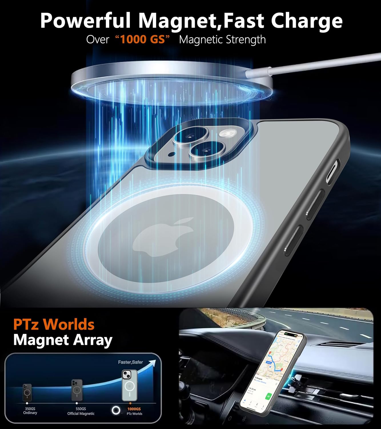 for iPhone 15 Plus Case 6.7” - Matte Gray for iPhone 15 Plus Phone Cases, Strong Magnetic Compatible with MagSafe, Military Grade Drop Protection, Ultra Thin, Shockproof, Slim Fit